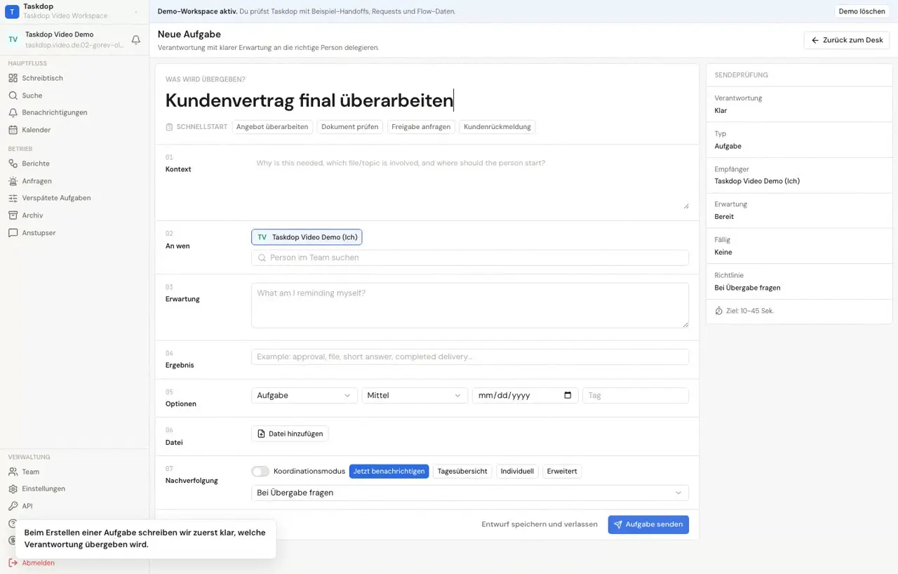 Aufgabe erstellen