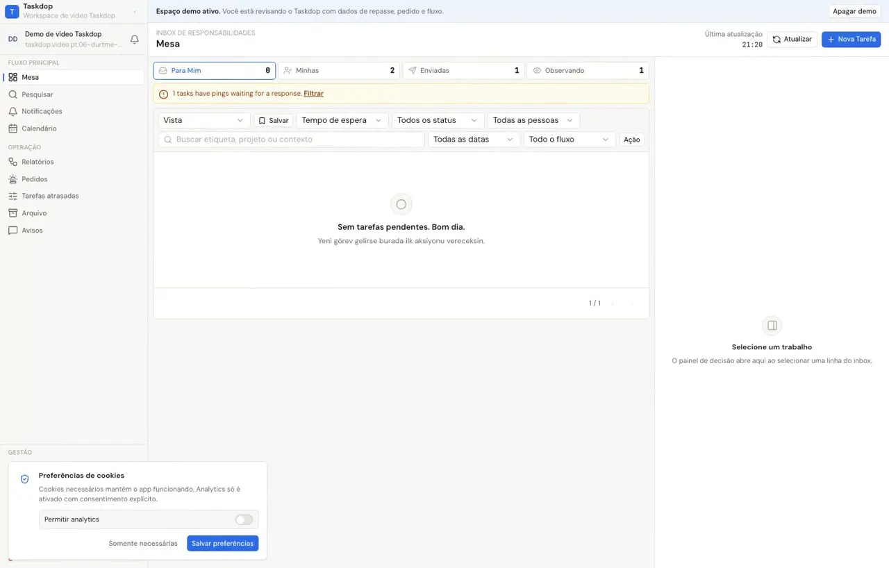 Avisos e notificações